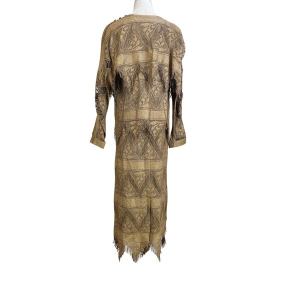 Vintage Damianou Gold Metallic Fringe 2 Piece Skirt Set - Picture 11 of 11